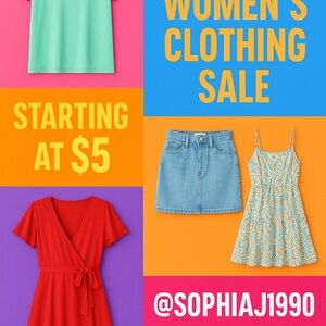 Join tonight at 9PM Women’s clothing sale